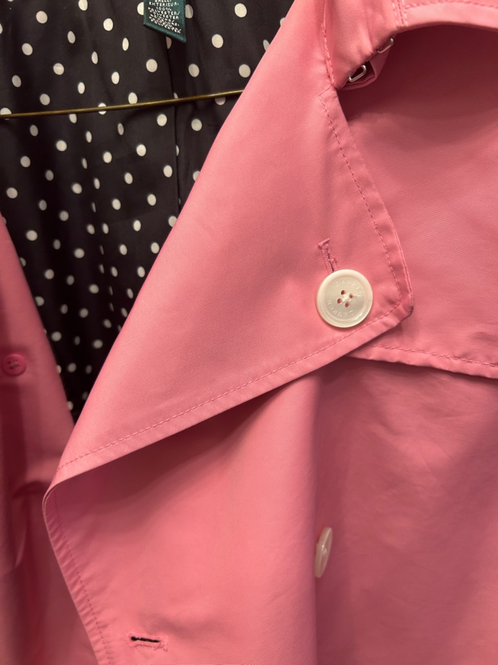 Ralph Lauren Roses Pink Double-Breasted Trench Raincoat with Belt - Picture 5 of 15